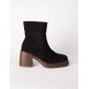 Cuffed Suede Chunky Heel Boots