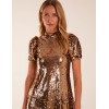 Puff Sleeve Sequin Mini Dress