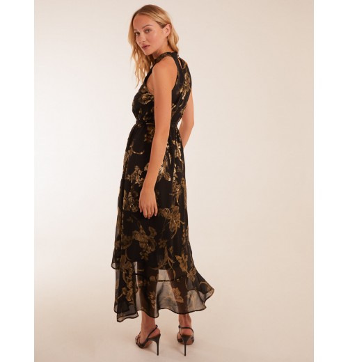 Foil Halterneck Maxi Dress