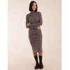 Ribbed Roll Neck Midi Dress