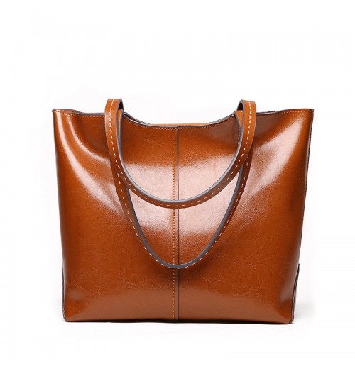 Leather Rectangle Tote Bag