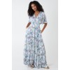 Tropical Leaf Button Through Maxi Dress