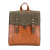 Double Buckle Leather Backpack