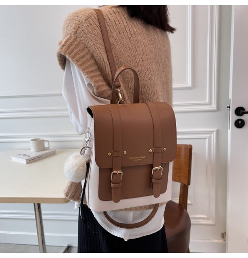 Leather Backpack With Buckles