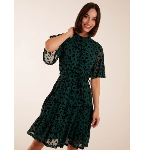 Angel Sleeve Velvet Burnout Dress